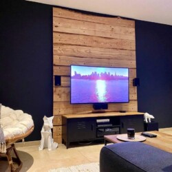 Mur en bois pour TV en Ardèche Mur en bois pour TV en Ardèche
